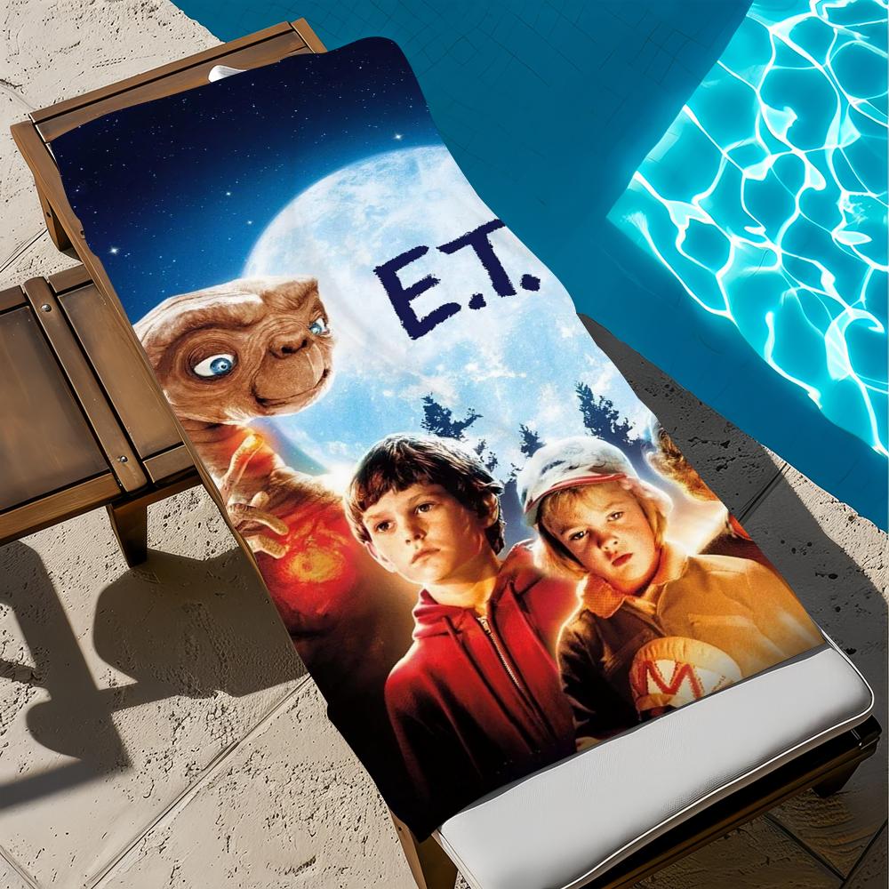 classic movie E-ET-T Towel Large Quick-Drying Microfiber soft Beach Towel for Travel Fitness Sauna Bathing Camping