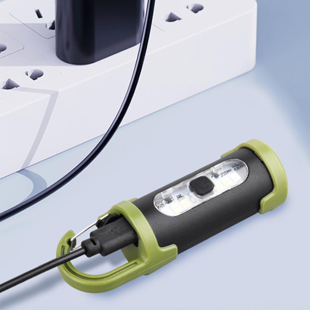 Mini Flashlight Multifunctional COB LED Keychain Flashlight 4 Light Modes Ultralight Camping Flashlight for Outdoor Emergency