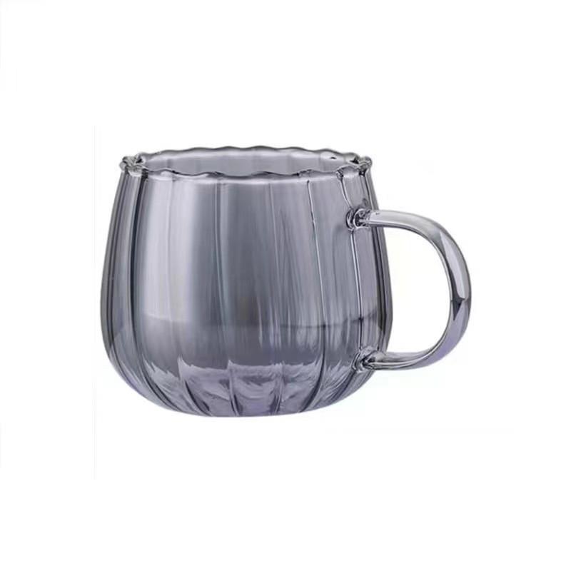 Striped Petal High Borosilicate Glass Cup - Ideal for Milk, Juice, or Coffee