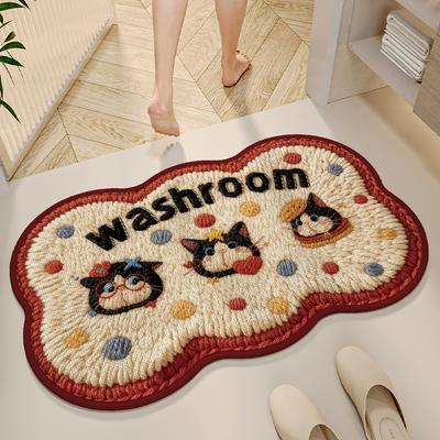 Imitace lnu Domácí Toaleta Koupelna Absorpční Protiskluzová Podlahová Rohožka Ložnice Dveře WC Měkká Rohožka Pod Nohy Koupelnová Rohožka