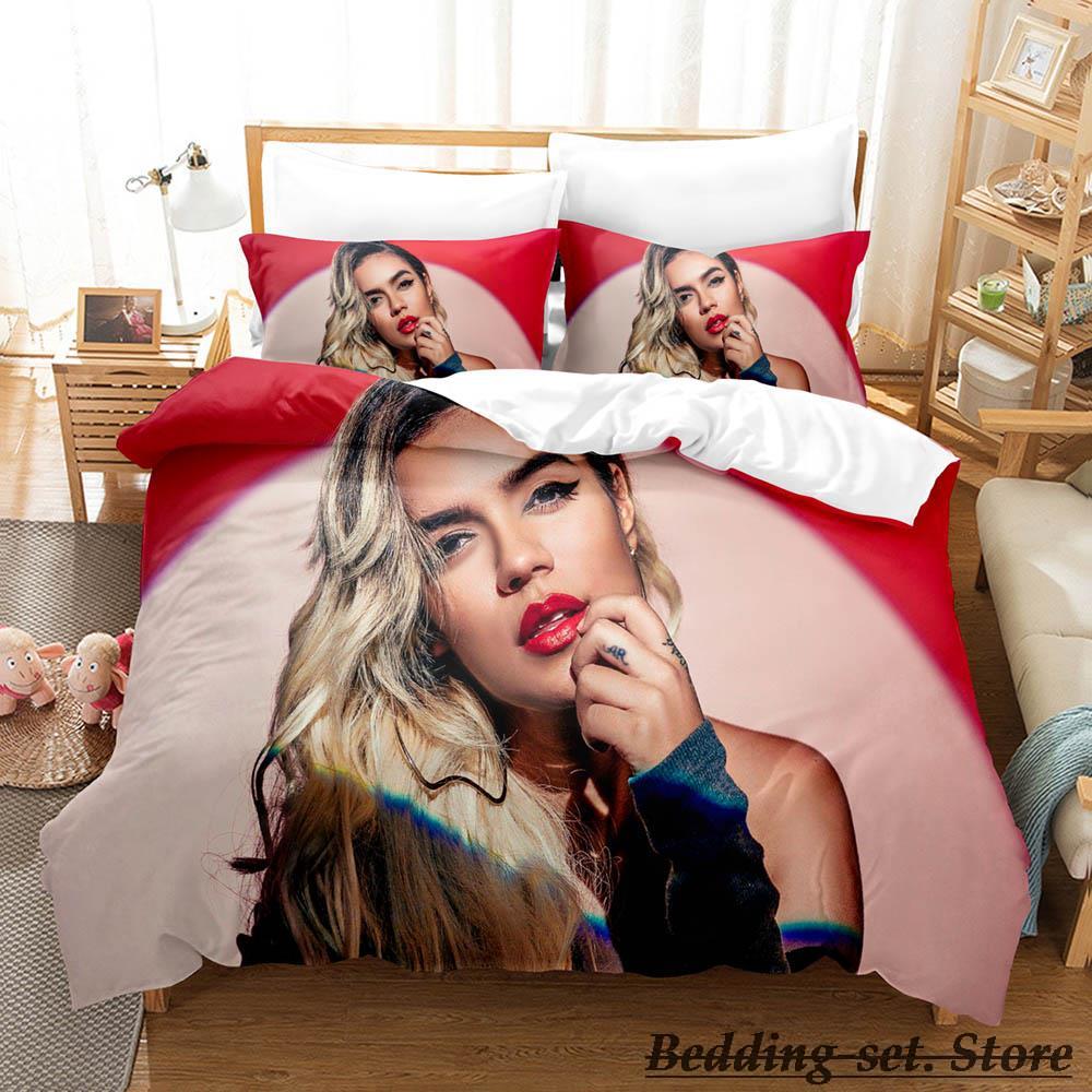 New Sexy Karol G Bedding Set Cartoon Anime three-piece Set Adult Kid Bedroom Duvetcover Sets 3D Kawaii Girls Karol G Bedding