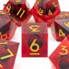 7 Pcs Red Eyeball Golden Number Sharp Edge Resin Dice Polyhedral Dice Suitable for Role-Playing RPG Board Game