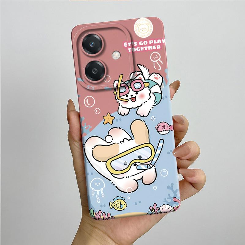 For OPPO A3 4G Phone Case A40 A40m CPH2669 CPH3669 Soft Silicone Sweet Painted Funda Coque Cartoon Printed Protective Back Cover