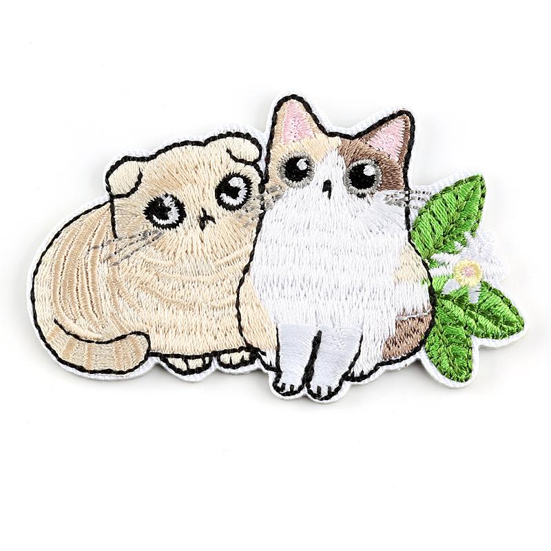 Embroidery Animal Patch Sticker Cat Combination Clothing Accessories Shoe Hat Bag Accessories Embroidery Cloth Sticker