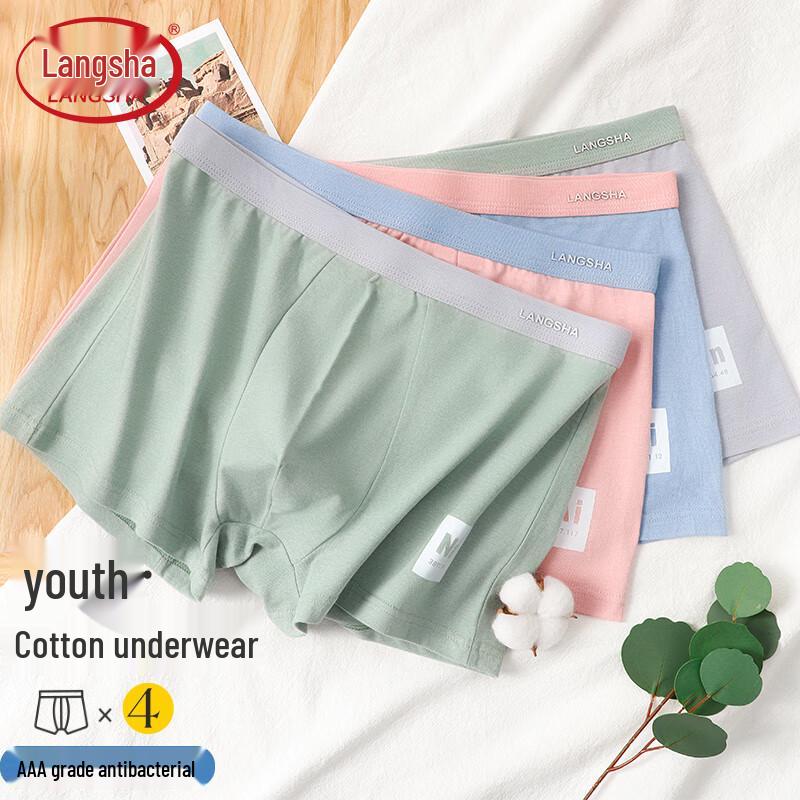 

Мужские дышащие хлопковые боксеры-брифы Langsha, 4 шт. 3XL