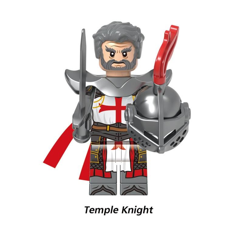 Kinder Bausteine Spielzeug X0348 Mittelalterliche Tempelritter Kaiserlicher Goldener Ritter Kampf Priester Figur