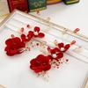 New Year Crystal Pearl Chinese Hanfu Hair Clips Duckbill Clips Women Barrettes Festival Hairpins