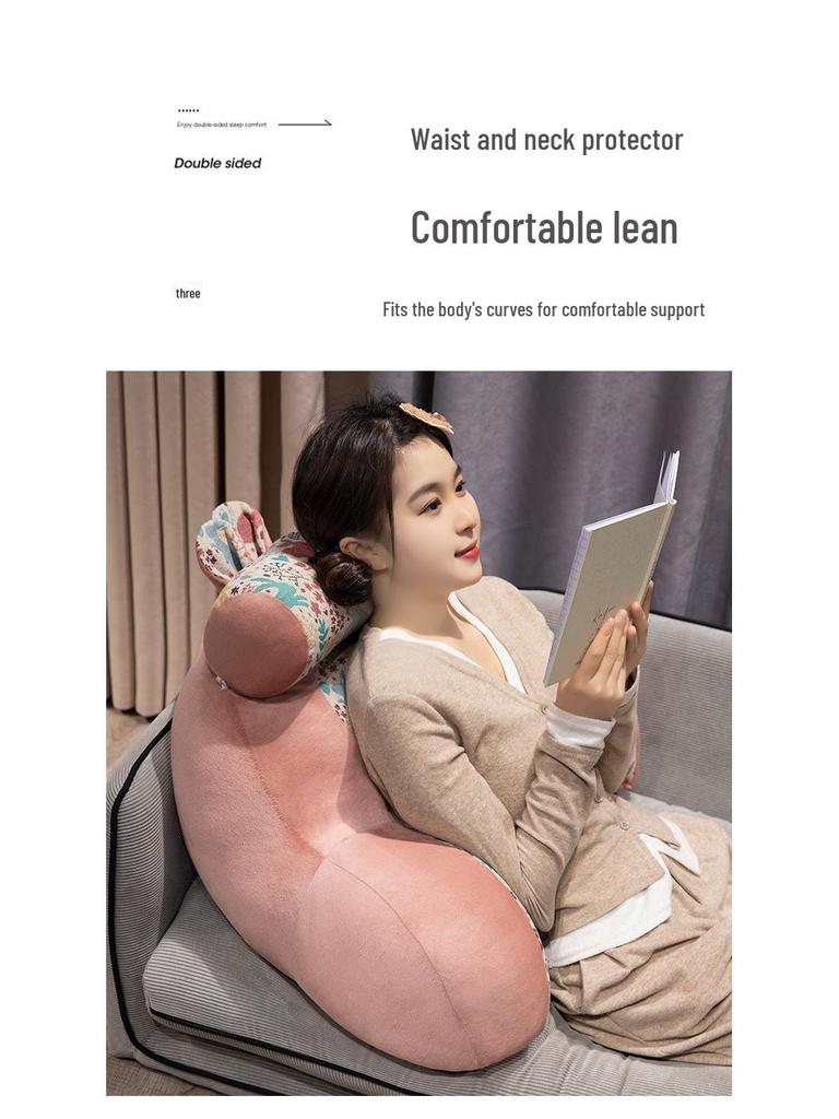 Retro Style Lumbar Support Pillow - Cushioned Headboard Backrest for Bed & Sofa