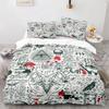Skull King Queen Bettbezug Gothic Skelett Bettwäsche Set für Erwachsene Jugendliche Personalisiert Halloween Knochen Polyester Steppdeckenbezug