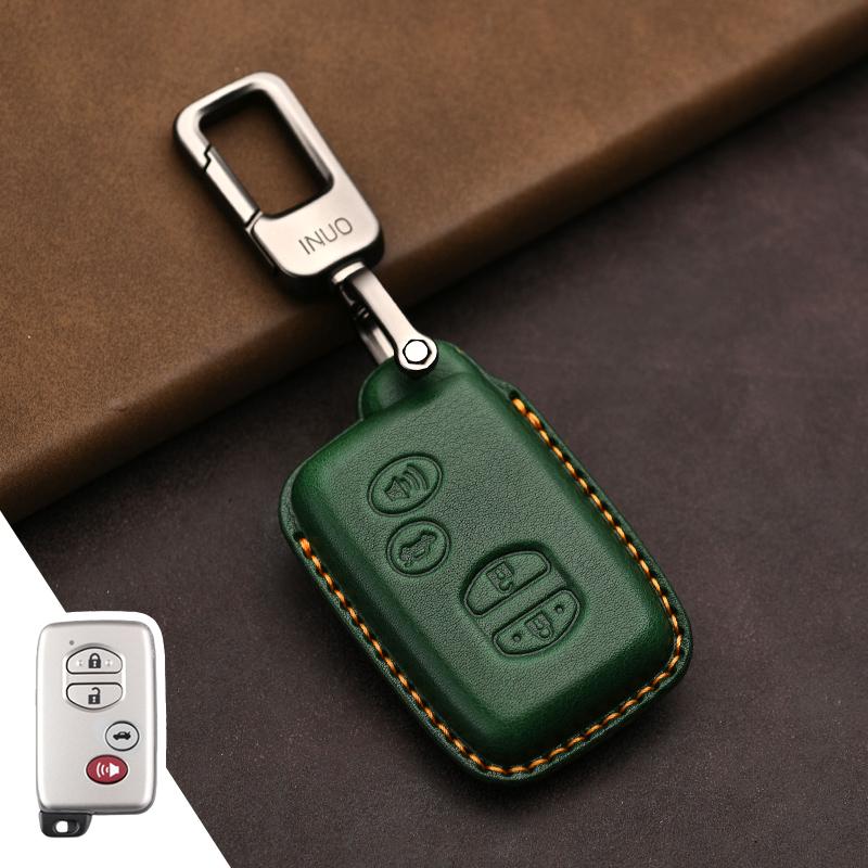 Genuine Leather Protector for Toyota Key Cover Old Prado Land Cruiser Prius Reiz Camry Crown Key Case Cover Fob