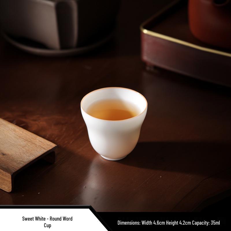 Premium White Porcelain Gongfu Tea Set - Customizable Teacups & Aroma Cups