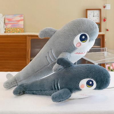 45-120cm Giant Plush Toys Stuffed Sawtooth Shark Plush Doll Big Soft Sleep Pillow Grey Blue Shark Toy Baby Kid Decor Gift