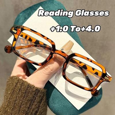 Lunettes de lecture carrées à petite monture européennes et américaines anti-lumière bleue à la mode et tendance à clous de riz pour presbytie