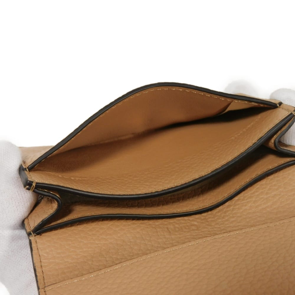 Used 9656 Alphabet Card Holder CHC21WP015F57 7946 Current Pastel Unused Logo Medal Charm Muted Brown Women's from Japan