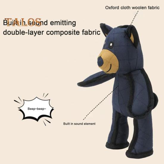 2 Pcs Unbreakable Bear Dog Toy for Aggressive Chewers Indestructible Stuffed Bear Pet Toy Interactive Squeaky Toy for Large Dogs