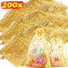 Gold Drawstring Mesh Bags Christmas Gift Packaging Bags Candy Biscuit Jewelry Wedding Decoration Pocket Drawable Organza Pouches