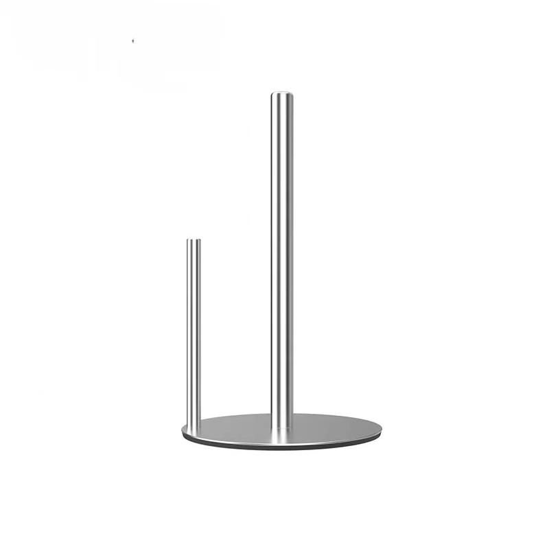 Kitchen Roll Paper Towel Rack Bathroom Stainless Steel Standing Paper Holder Silver Tissue Napkins Rack Home Table Decor