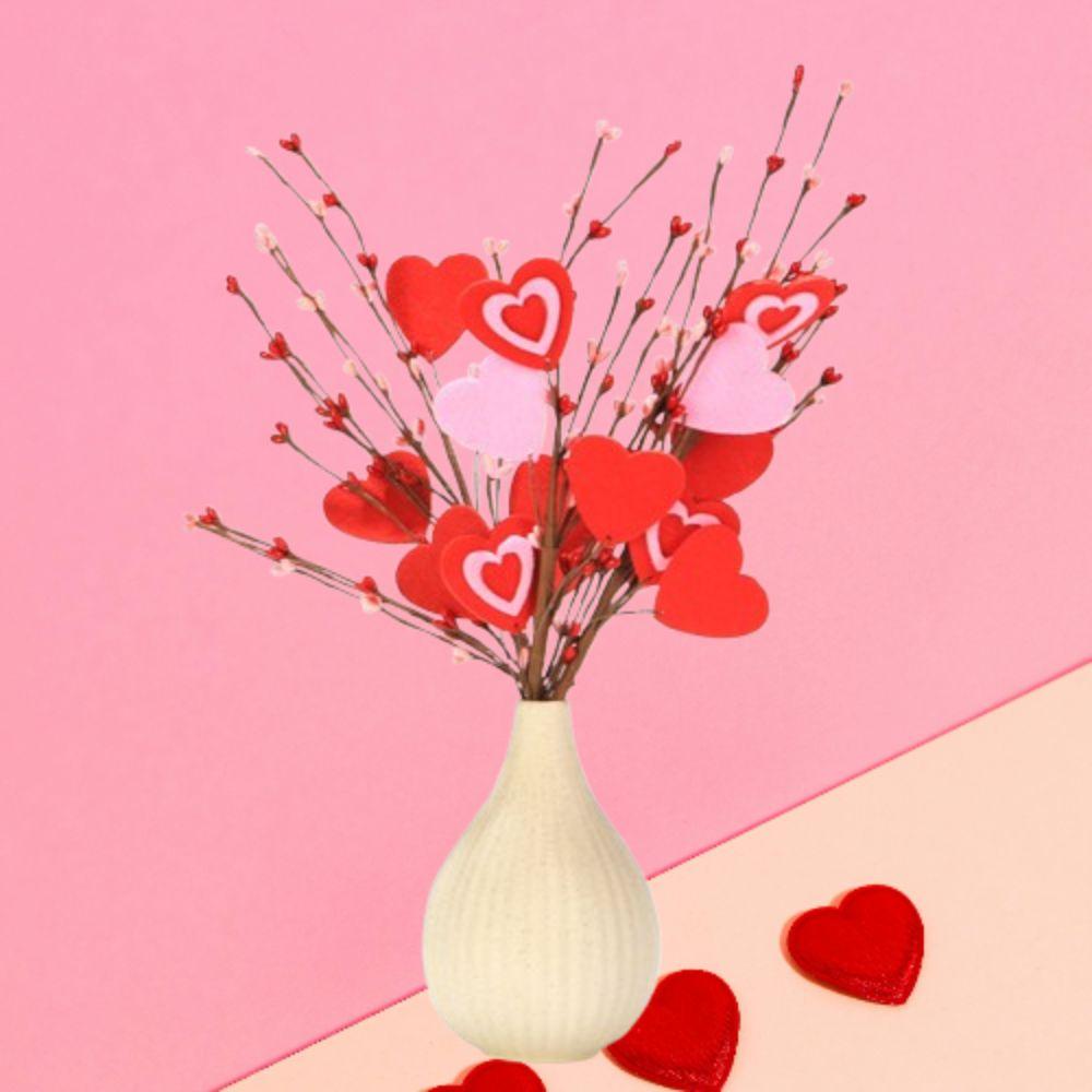 3pcs Festival Artificial Heart Berry Branches Romantic Artificial Flower  Party Favor