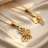Luochen Bowknot Zircon Pendant Necklace - Korean Style Luxury Clavicle Chain