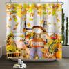 Hello Fall Shower Curtain Autumn Maple Leaves Pumpkin Bathroom Decor Polyester Fabric Cloth Shower Curtain With Hooks Room Decor