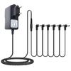 Effects Power Adapter Solid Universal 9V DC 1A (1000mA) Guitar Pedal Power Supply Adapter with 6-in-1 Topology Cable for Musical Instrument