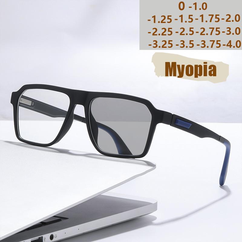Spring Foot Flat Mirror, Photosensitive Color Changing Myopia Mirror, Anti Slip And Anti Blue Light Eyeglass Frame 6078