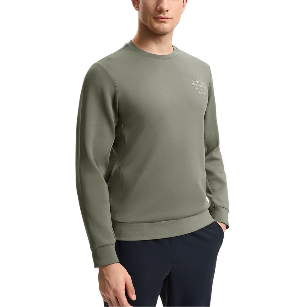 Fila Fitness Simple Casual Pullover Long Sleeve Sweatshirt Men Sweatshirt Smoke-Olive Khaki A11M511205F-DK