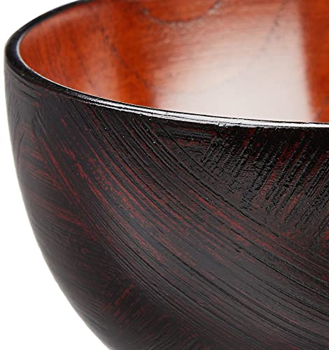 Nakatani Brothers Company Yamanaka Lacquerware Couple's Soup Bowls Brushed Pattern Negoro/Akebono W17-4