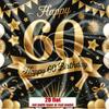 Party Backdrop 60Th Birthday Stars Flat Golden Balloons Champagne Bottles Multi Family Event Photo Background Front Door Decor