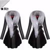 Leather Jacket Women's Clothing Long Cotton Jacket Slim and Thin Leather Imitation Fox Fur Collar Autumn and Winter