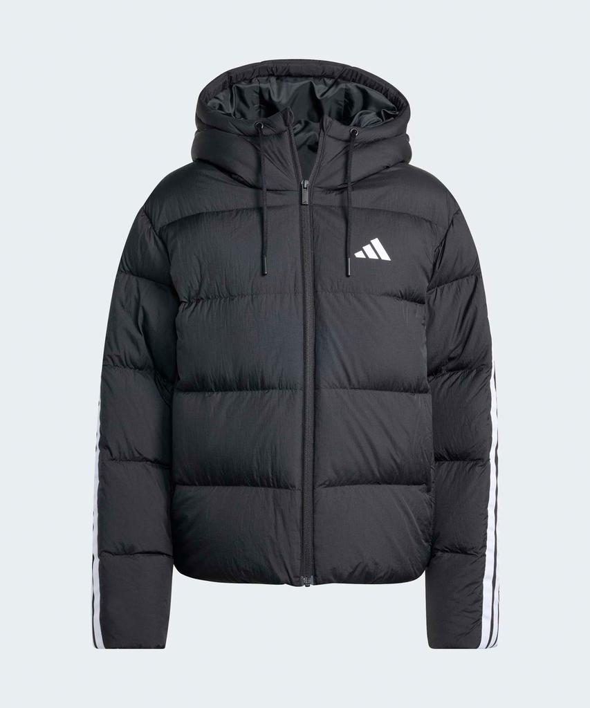 Adidas Climawarm 3-Stripe Puffer Down Hooded Jacket - Black / Jw3429