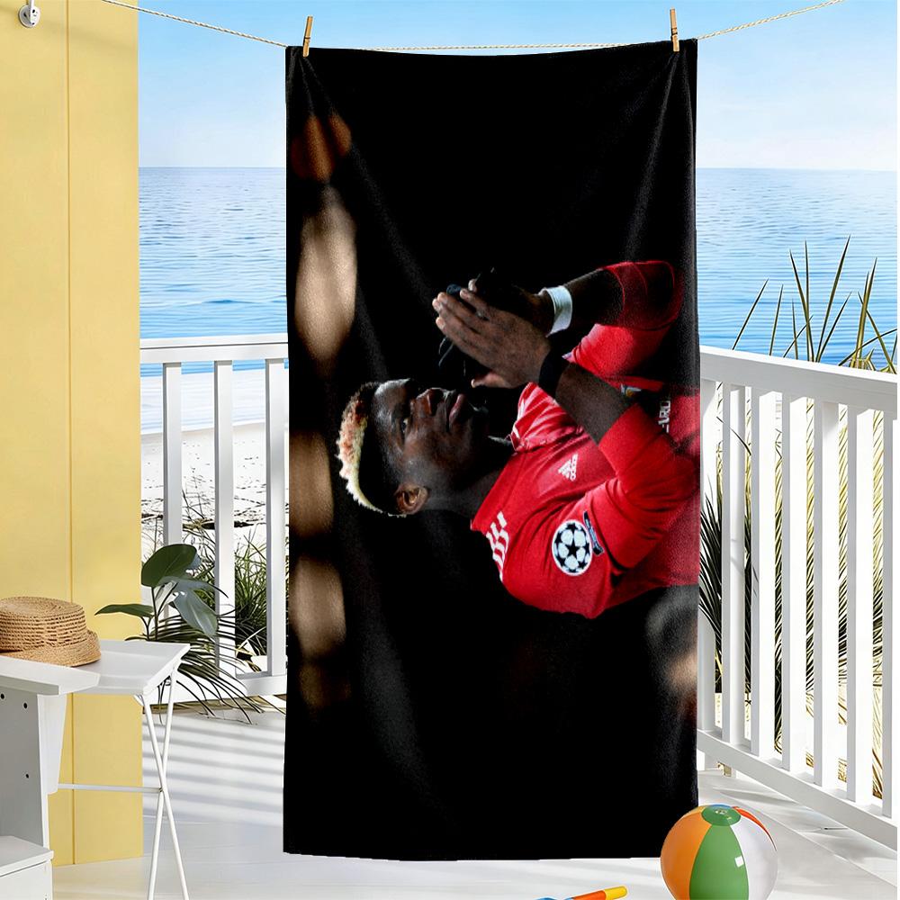 Man United's Paul Pogba Beach Towel Quick-Dry Soft Microfiber Comfortable Lightweight