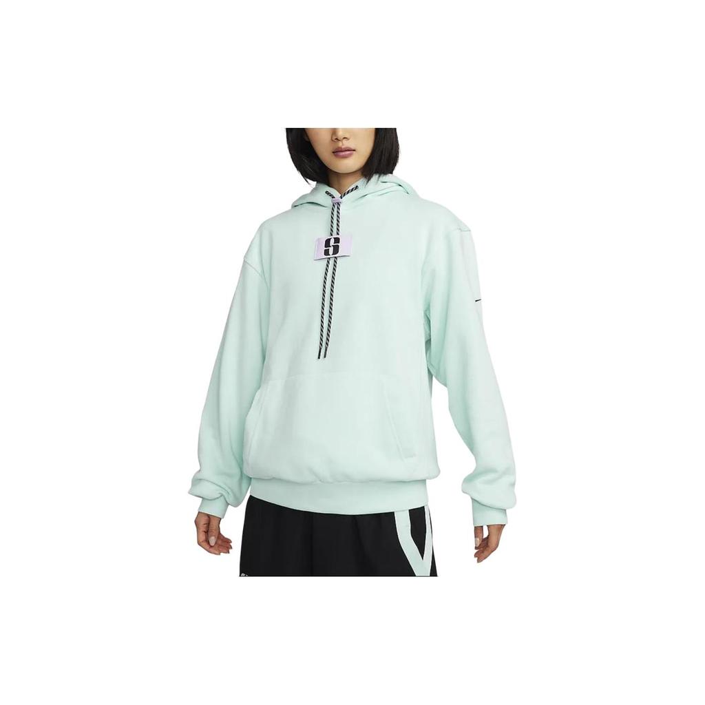 Nike Sabrina Letter Label Kapuzenpullover mit Fleecefutter, lässiges Sweatshirt für Damen, Eis-Smaragdgrün FJ4450-346