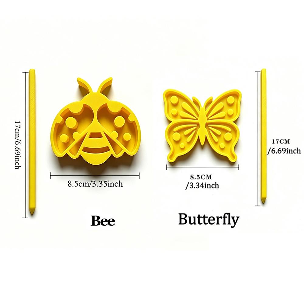 Cute Bee Shaped Bee Butterfly Water Feeder Portable Ground Insert Garden Waterer Outdoor Lawn Yard Decor Bee Drinking Station