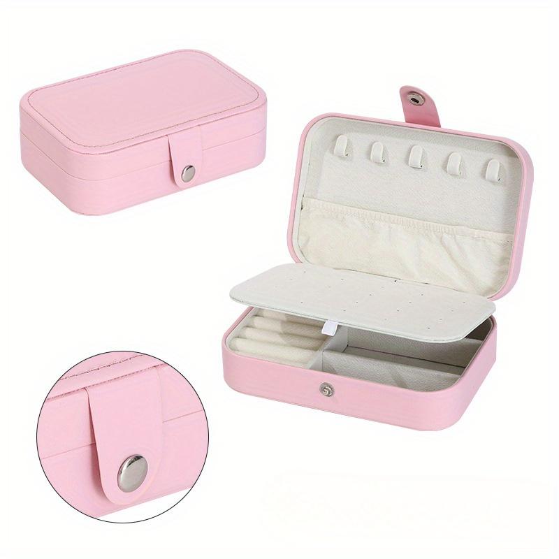 Portable Jewelry Box Jewelry Organizer Display Travel Jewelry Case Boxes Button Leather Storage