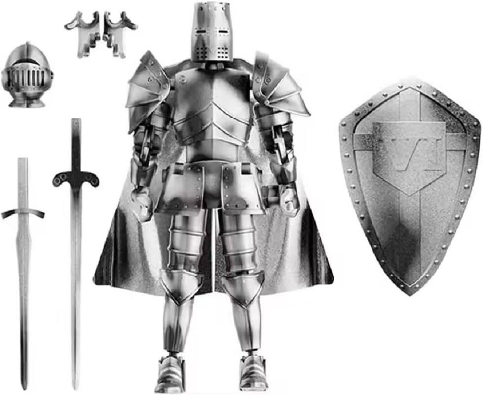 Medieval Action Figures Knight Armor Action Figure Multi-Jointed Movable Robot Mannequin T13 13 Action Figure(Assembly Required)