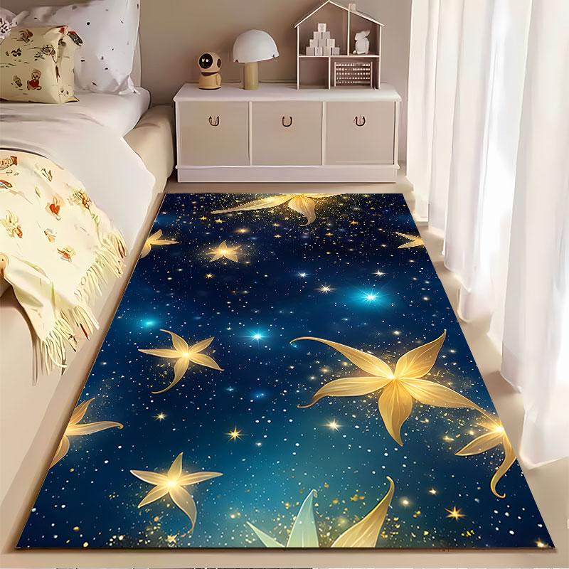 Golden Starry Night Sky suitable as a non-slip mat for the living room or bedroom sofa