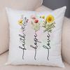 Grow In Grace Flowers Pillowcase Double Print Faith Hope Love Cushion Cover Soft Plush Wildflowers Cross Pillowe Case for Sofa