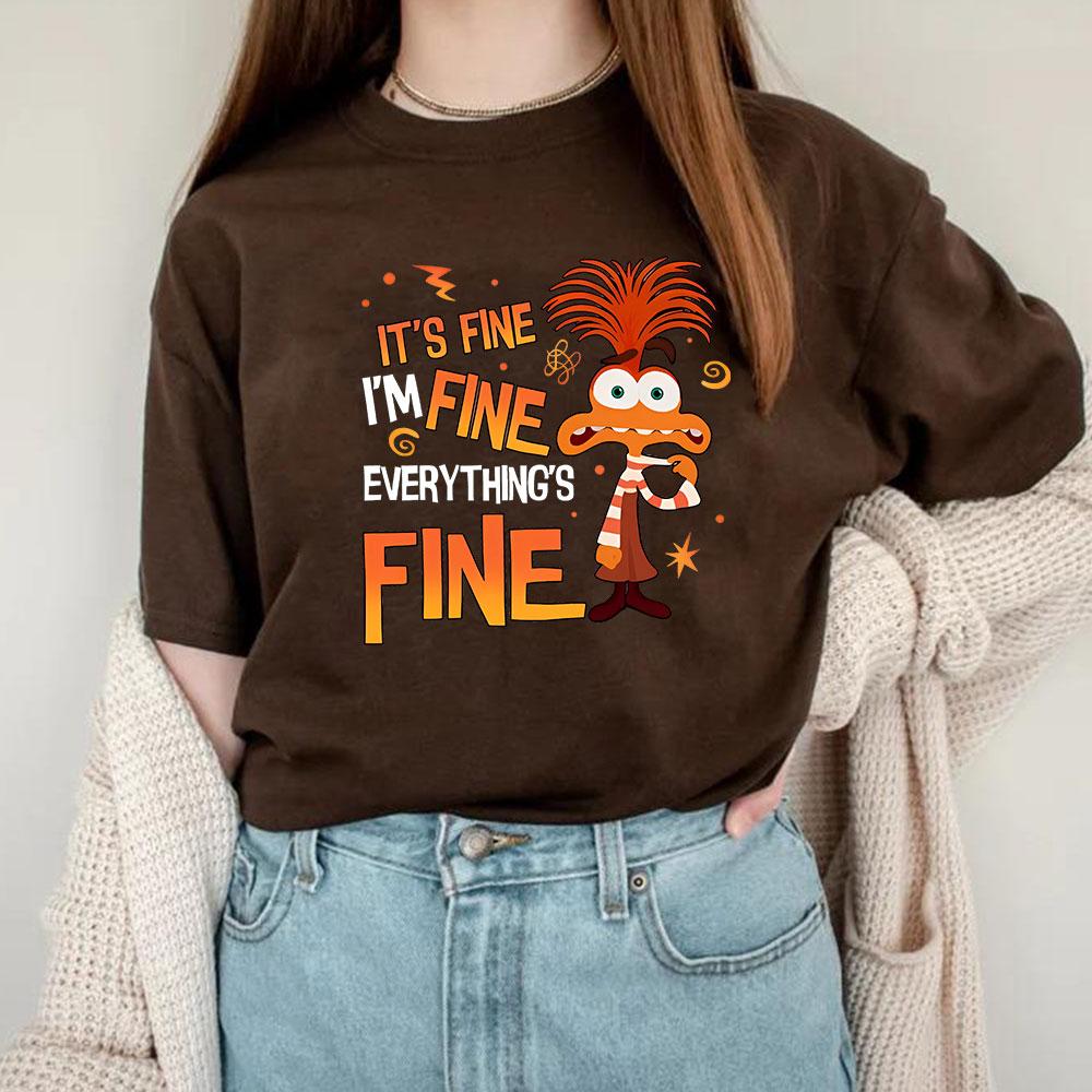 Maglietta Ansia Inside Out 2 Maglietta Va Tutto Bene Ansia Inside Out Emozioni Magliette Retro Salute Mentale Maglietta Vacanza in Famiglia