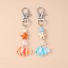 Whimsical Ocean Themed Keychain Artistic Resin Fish Charm With Alloy Starfish Compact Bag Decors Accessory