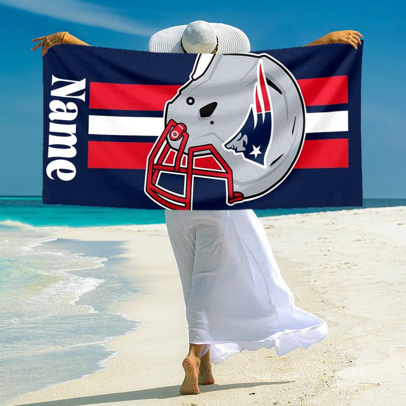 Personalized Patriots Team Spirit Beach Towel Microfiber Beach Towel Thin Absorbent for Beach Swimming Yoga Bath Sports. 0910361