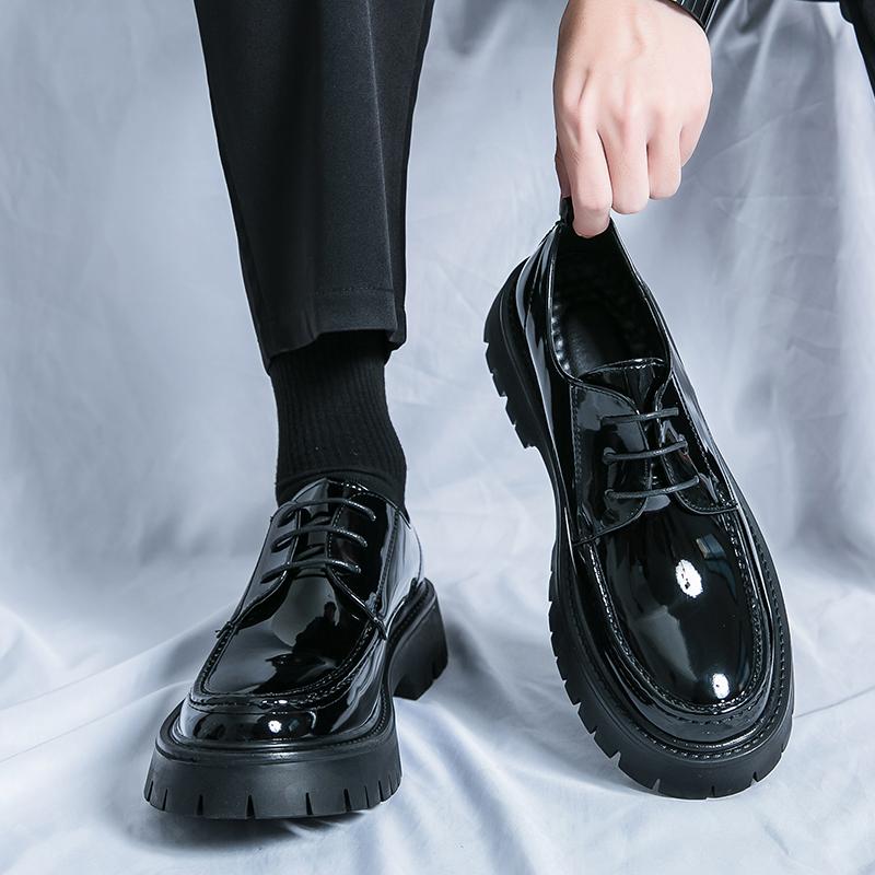Fashion Classic Men's Patent Leather Shoes Business Casual Dress Shoes Luxury Man Party Occupation Oxford Shoes Wedding Shoe Plus 38-45