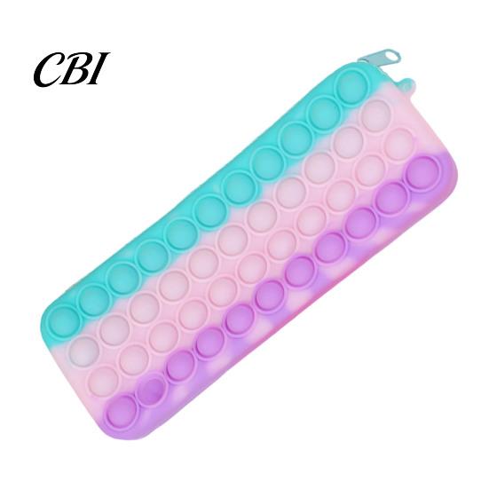 Decompression Pencil Case Pop Case, Large Capacity Silicone Storage Bag, with Relief Bubble Toy Stationery for Kids School Office Stress