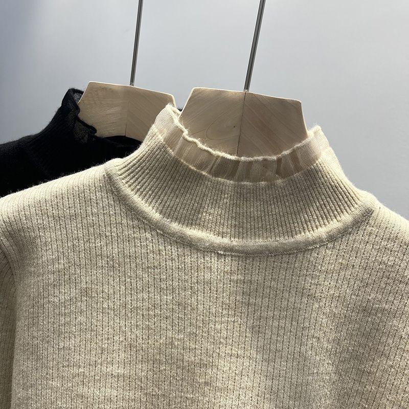 Svetr pro ženy Podzim Zima Zesílený Hřejivý Pletený Pružný Dlouhý rukáv Rolák Top