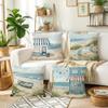 Charming Seaside Retreat Pillow CoversLiving Room Sofa Cushion Cover, Soft and Comfortable, Bedroom Room Decoration