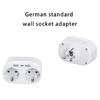 Wall Mounted EU Power Adapters Convert German Standard Outlet To Double Socket & USB Charging Port for International