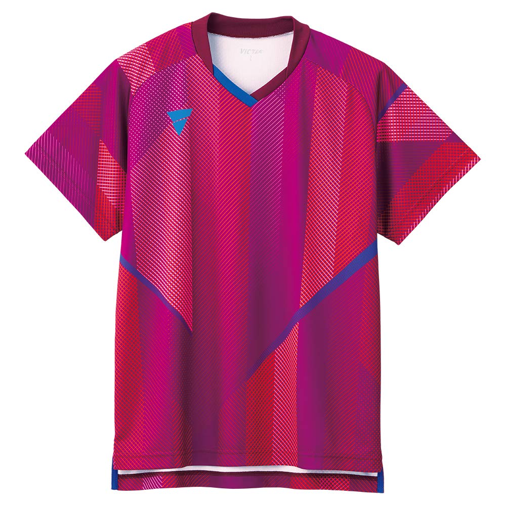 VICTAS Table Tennis Game Shirt Official Match Pink Size L V-GS203, Unisex, Qualification, (0300), (031487)