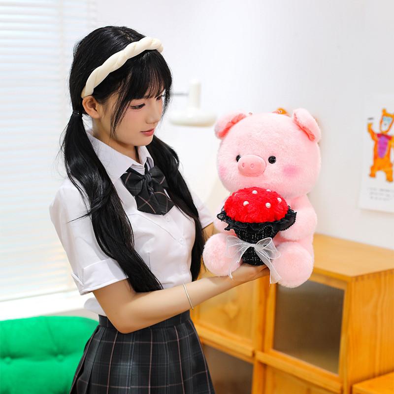 Flower Pig With Plush Toy Animal Stuffed Doll Bedroom Decoration Gift Kids