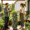 6-Tier Vertical Garden Planter with Wheels Space Saving Garden Tower Elevated Raised Bed Mobile Plant Stand for Vegetables Herbs