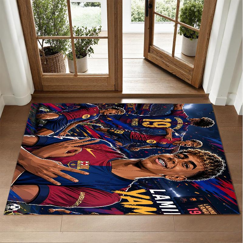 Lamine Yamal Design Crystal Velvet Rug Soft Decorative Mat for Bedroom Entrance